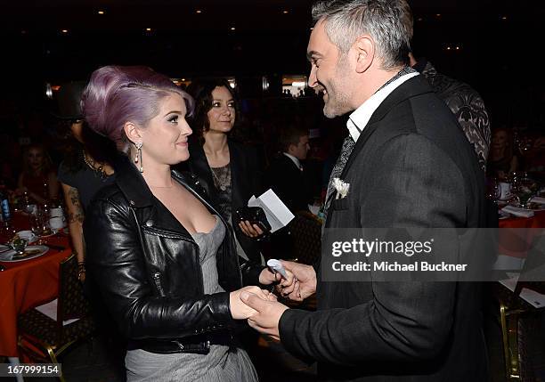 Personality Kelly Osbourne and Marttyn Lawrence Bullard attend the 20th Annual Race To Erase MS Gala "Love To Erase MS" at the Hyatt Regency Century...