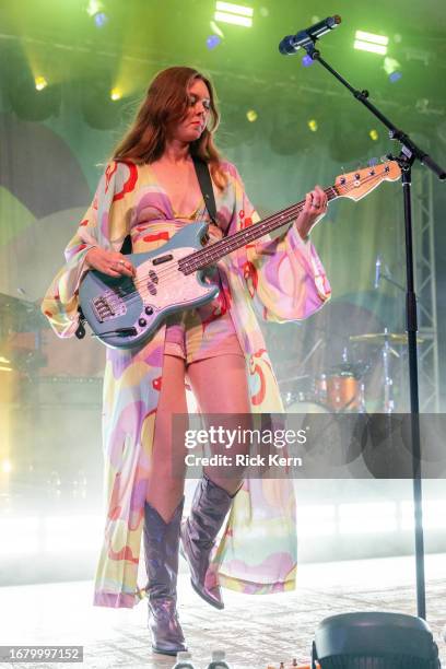 Johanna Söderberg of First Aid Kit performs in concert during the "Palomino" tour at Stubb's Waller Creek Amphitheater on September 13, 2023 in...