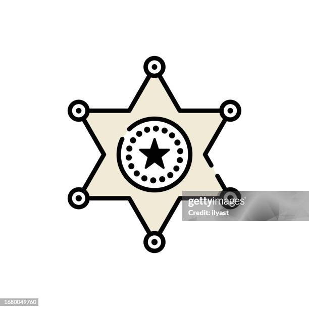 sheriff simple line icon - sheriff vector stock illustrations