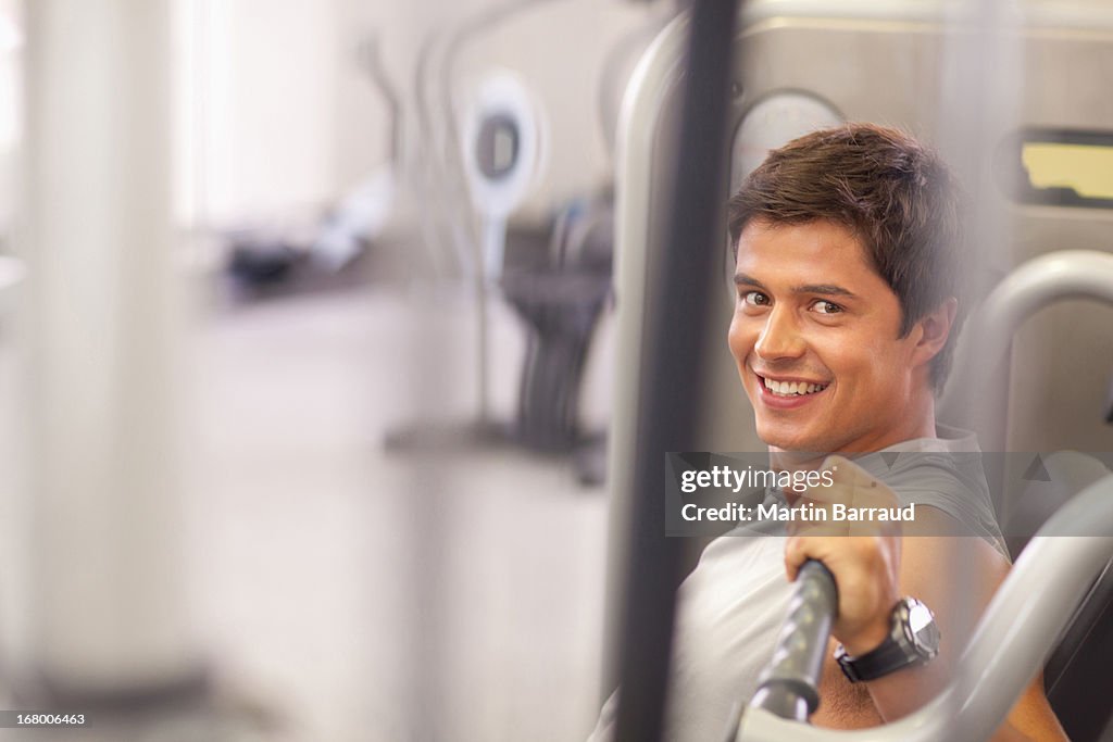 Man working out in gym