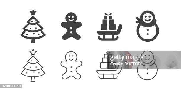 stockillustraties, clipart, cartoons en iconen met christmas - illustration icons - speculaastaart