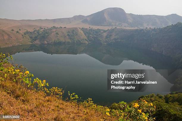 the 'man' lake - manengouba volcanic lakes - cameroon africa stock pictures, royalty-free photos & images