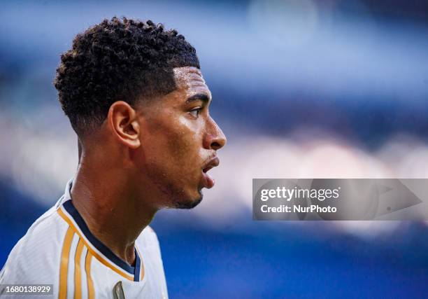 Jude Bellingham of Real Madrid during the UEFA Champions League match between Real Madrid and FC Union Berlin at the Estadio Santiago Bernabeu on...