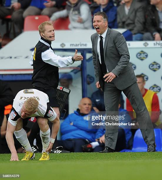 Manager Darren Ferguson of Peterborough shouts at the referee during the npower Championship match between Crystal Palace and Peterborough United at...