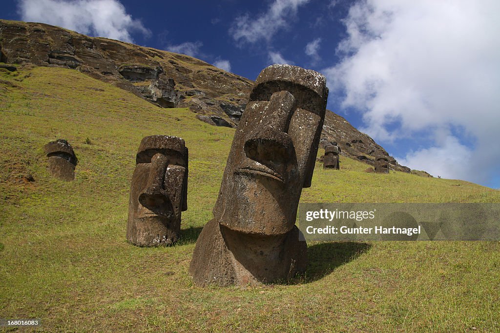 Easter Island, Rano Raraku, Moais