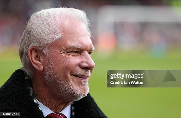 Joint Chairman of West Ham United David Gold looks on ahead of the Barclays Premier League match between West Ham United and Newcastle United at the...