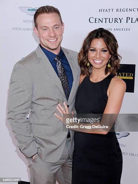 Personality Melissa Rycroft and Tye Strickland arrive at the 20th Annual Race To Erase MS Gala 'Love To Erase MS' at the Hyatt Regency Century Plaza...