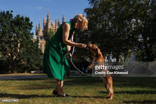 Labour MP for Cardiff North Anna McMorrin with her dog Cadi the Cocker Spaniel during the Westminster Dog of the Year Competition in Victoria Tower...