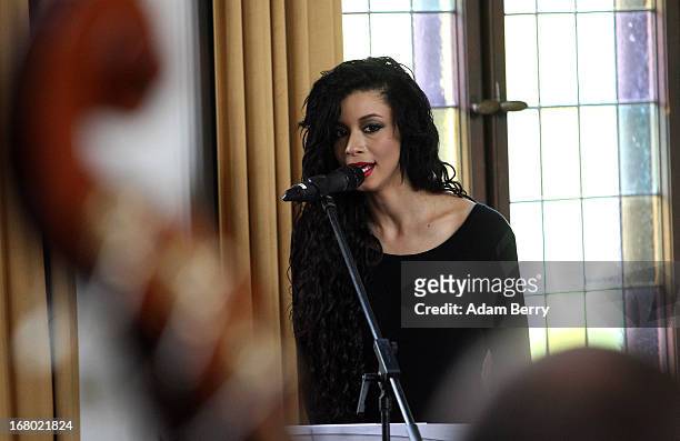 Simonne Jones, musician and artist, rehearses for the ORSO Rock-Symphony-Night, in the Evangelische Philippus-Nathanael Kirchengemeinde church on May...