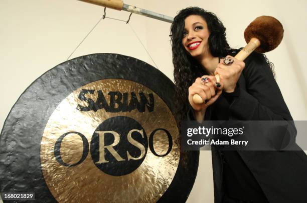 Simonne Jones, musician and artist, poses during a rehearsal for the ORSO Rock-Symphony-Night, in the Evangelische Philippus-Nathanael...
