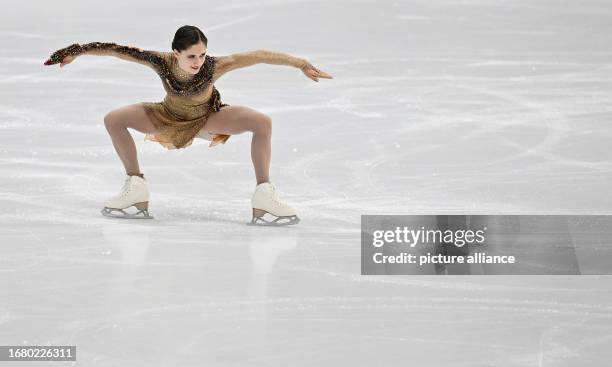 September 2023, Bavaria, Oberstdorf: Figure Skating: Challenger Series - Nebelhorn Trophy, Individual, Ladies, Short Program. Isabeau Levito from the...