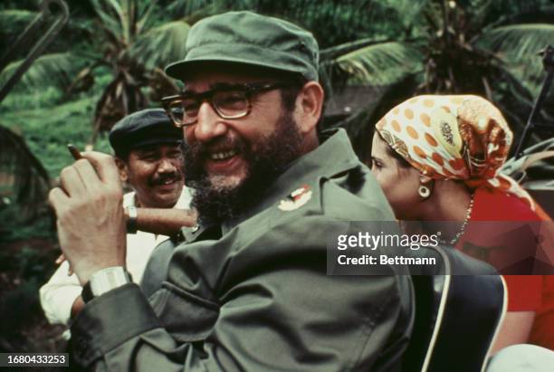 Cuban President Fidel Castro during a visit to Giron beach, site of the Bay of Pigs invasion in Cuba, 1977.