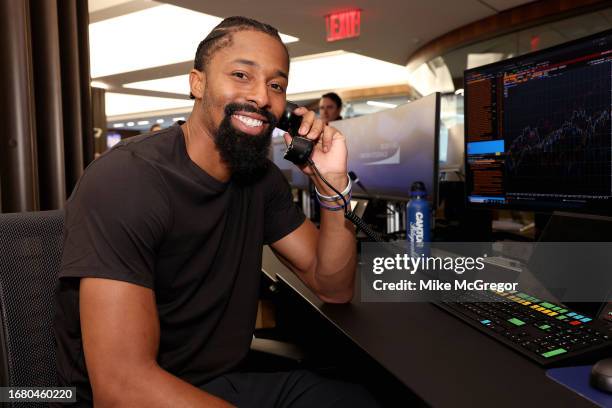 Spencer Dinwiddie attends the annual Charity Day hosted by Cantor Fitzgerald and The Cantor Fitzgerald Relief Fund on September 11, 2023 in New York...