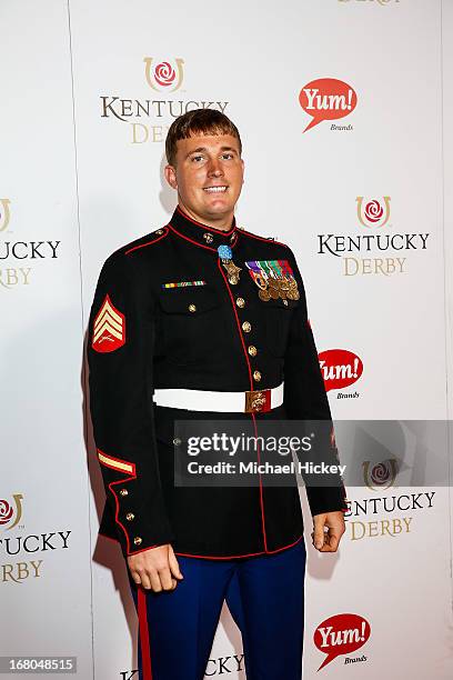 Dakota Meyer attends 139th Kentucky Derby at Churchill Downs on May 4, 2013 in Louisville, Kentucky.