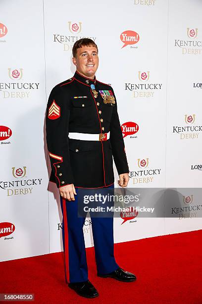 Dakota Meyer attends 139th Kentucky Derby at Churchill Downs on May 4, 2013 in Louisville, Kentucky.