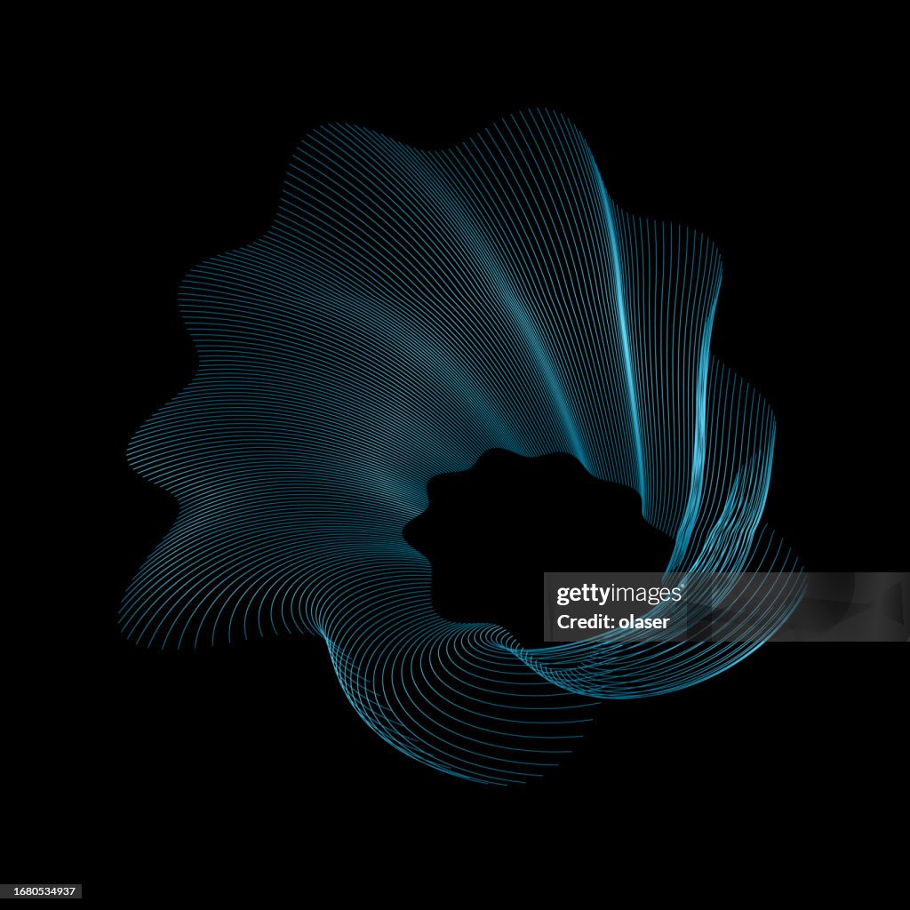 Computer Generated Effects Digital Art Of A 3d Concentric Wave Shape Distorted To Create A ...