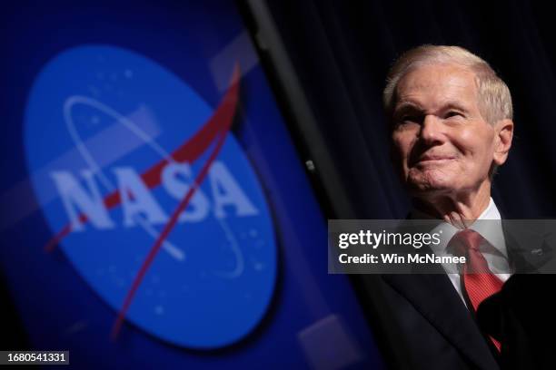 Administrator Bill Nelson attends a press conference at NASA headquarters on September 14, 2023 in Washington, DC. NASA announced the agency has...