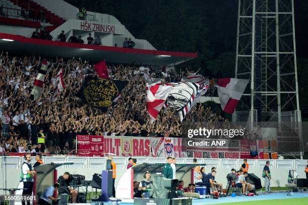 Supporters during the UEFA Conference League group E match between HSK Zrinjski Mostar and AZ Alkmaar at the Gradski Mostar stadium on September 21,...
