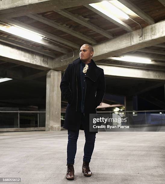 Singer Stan Walker poses during a portrait session on April 25, 2013 in Wellington, New Zealand.