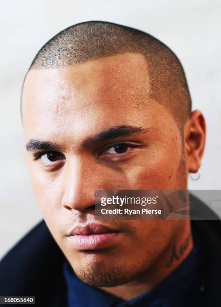 Singer Stan Walker poses during a portrait session on April 25, 2013 in Wellington, New Zealand.