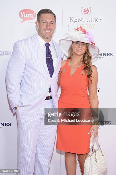 Owen Daniels and guest attend the 139th Kentucky Derby at Churchill Downs on May 4, 2013 in Louisville, Kentucky.