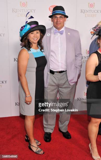 Coach Ron Rivera and Stephanie Rivera attend the 139th Kentucky Derby at Churchill Downs on May 4, 2013 in Louisville, Kentucky.