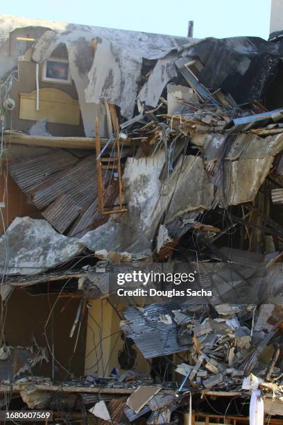 crumbling building being destroyed - terrorism stock pictures, royalty-free photos & images