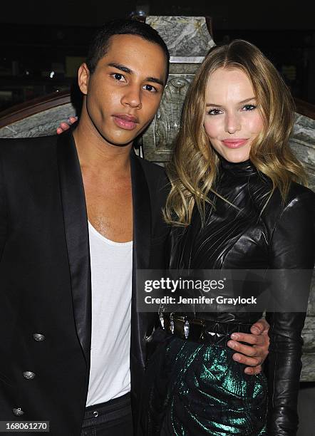 Designer Olivier Rousteing and actress Kate Bosworth attend Moda Operandi and St. Regis Hotels & Resorts event "A Midnight Supper" to celebrate the...