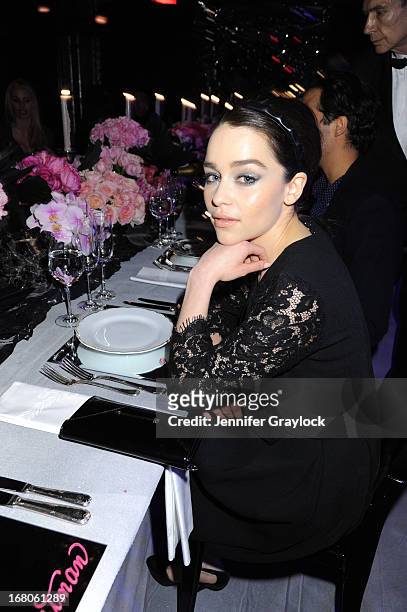 Actress Emilia Clarke attends Moda Operandi and St. Regis Hotels & Resorts event "A Midnight Supper" to celebrate the launch of the exclusive Punk...