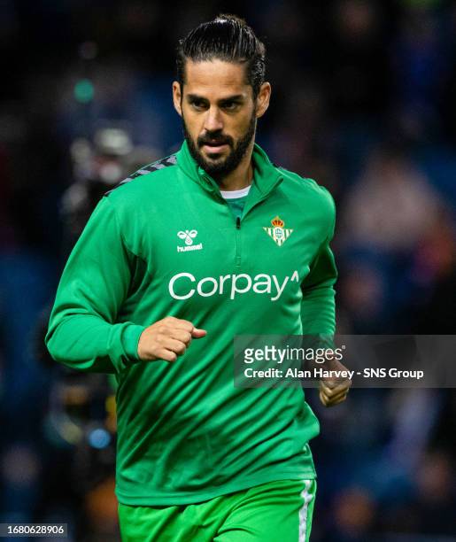Betis' Isco during the UEFA Europa League Group Stage match between Rangers and Real Betis at Ibrox Park, on September 21 in Glasgow, Scotland.