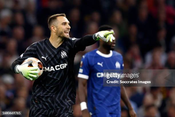 Pau Lopez of Olympique Marseille during the UEFA Europa League match between Ajax v Olympique Marseille at the Johan Cruijff Arena on September 21,...