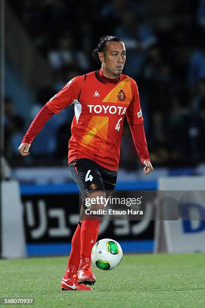 Marcus Tulio Tanaka of Nagoya Grampus in action during the J.League match between Kawasaki Frontale and Nagoya Grampus at Todoroki Stadium on May 3,...