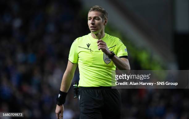 Referee Lawrence Visser during the UEFA Europa League Group Stage match between Rangers and Real Betis at Ibrox Park, on September 21 in Glasgow,...