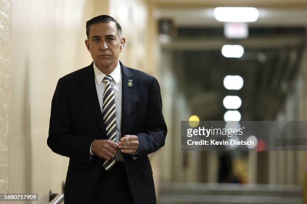 Rep. Darrell Issa arrives for a House Republican caucus meeting at the U.S. Capitol on September 14, 2023 in Washington, DC. House Judiciary...