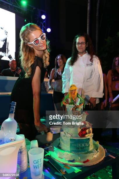 Paris Hilton hosts The Pool After Dark's 6th year anniversary party at Harrah's Resort on Saturday May 4, 2013 in Atlantic City, New Jersey.