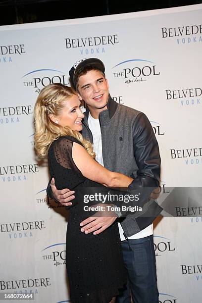 Paris Hilton and River Viiperi attend The Pool After Dark's Six year anniversary party at Harrah's Resort on Saturday May 4, 2013 in Atlantic City,...