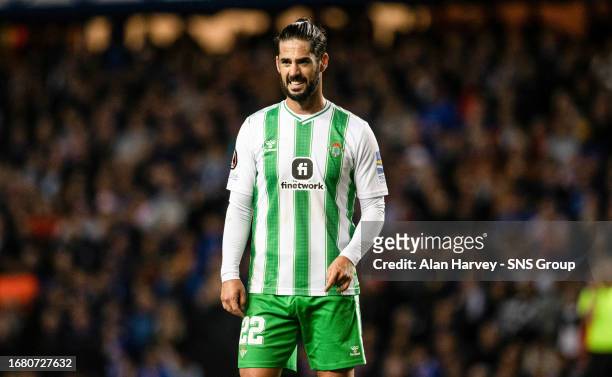 Betis' Isco during the UEFA Europa League Group Stage match between Rangers and Real Betis at Ibrox Park, on September 21 in Glasgow, Scotland.