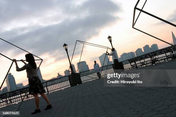 "Art on the Beach Revisited" in Battery Park City on Thursday night, June 2, 2005.This image:Yoshiko Chuma and the School of Hard Knocks performing...