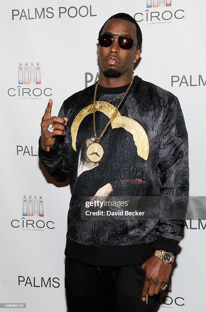 Diddy Hosts Fight Night After Party At Palms Pool Inside Palms Casino Resort In Las Vegas