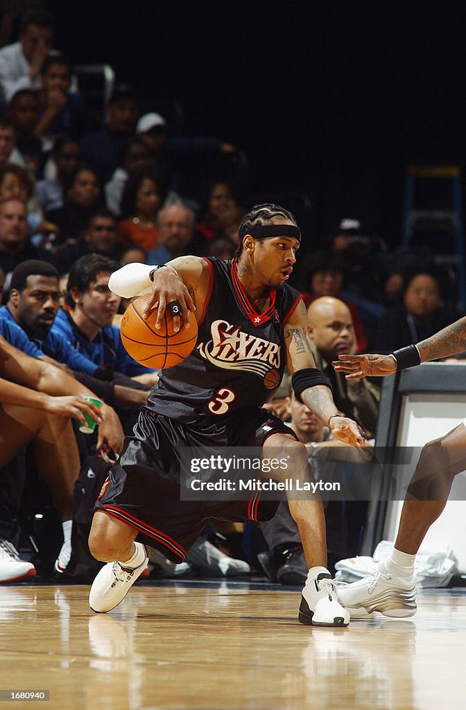 Allen Iverson drives the ball