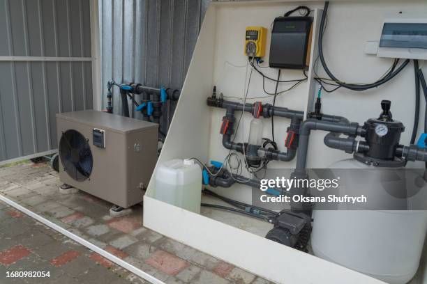 heat pump control system - water pumping station stock pictures, royalty-free photos & images