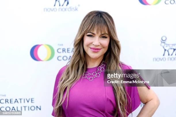 Alyssa Milano attends The Creative Coalition's 2023 Television Humanitarian Awards at Kimpton La Peer Hotel on September 14, 2023 in West Hollywood,...