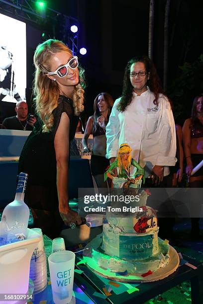 Paris Hilton hosts The Pool After Dark's Six year anniversary party at Harrah's Resort on Saturday May 4, 2013 in Atlantic City, New Jersey.