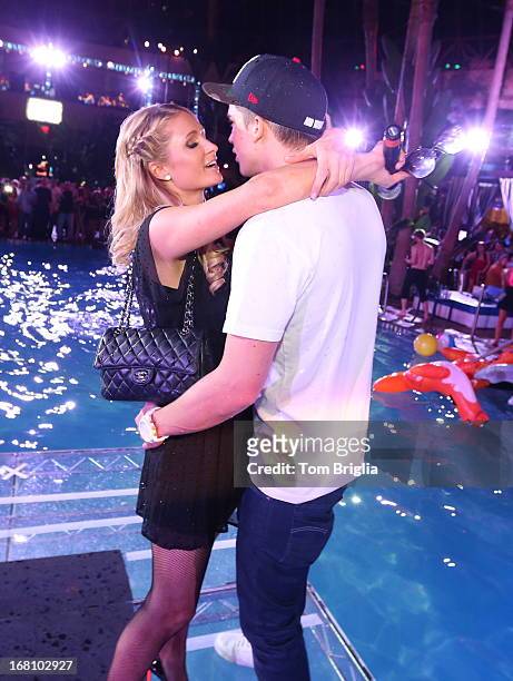 Paris Hilton and boyfriend River Viiperi attend The Pool After Dark's Six year anniversary party at Harrah's Resort on Saturday May 4, 2013 in...