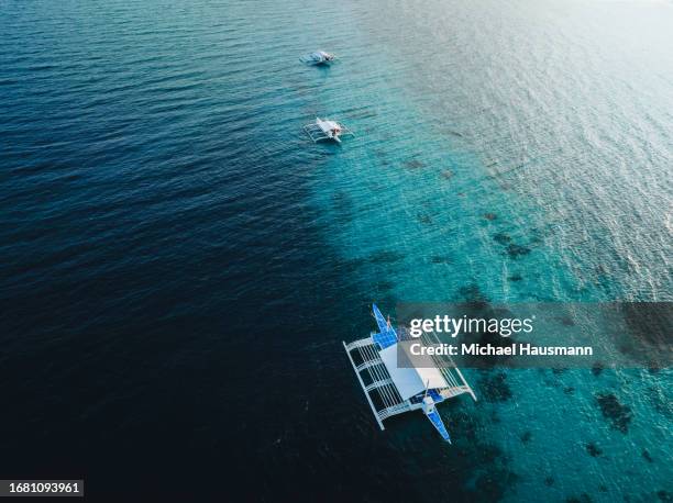 boat drone in the blue - mindanao stock pictures, royalty-free photos & images