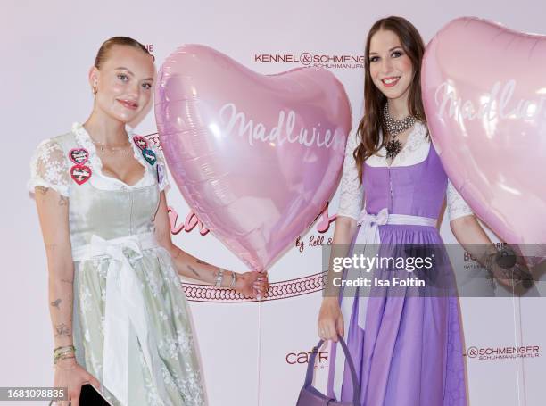 Cheyenne Ochsenknecht and Alana Siegel during the Madlwiesn at Styling Lounge at Hotel Bayerischer Hof on September 21, 2023 in Munich, Germany.
