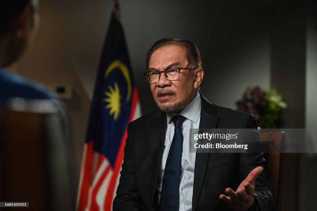 Anwar Anwar Ibrahim, Malaysia's prime minister, during a Bloomberg... News ...