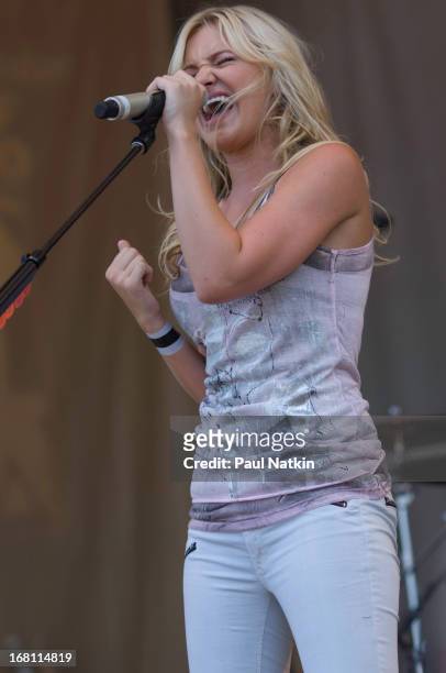 American pop musician and actress Amanda Michalka, of Aly and AJ , performs at the Petrillo Band Shell in Grant Park during the 2008 Taste of Chicago...