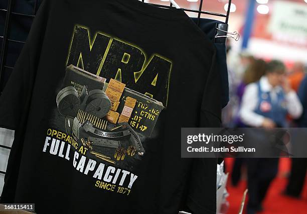 Shirt in displayed in the NRA Store during the 2013 NRA Annual Meeting and Exhibits at the George R. Brown Convention Center on May 5, 2013 in...