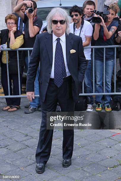 Enrico Vanzina attends the Valeria Marini And Giovanni Cottone wedding at Ara Coeli on May 5, 2013 in Rome, Italy.